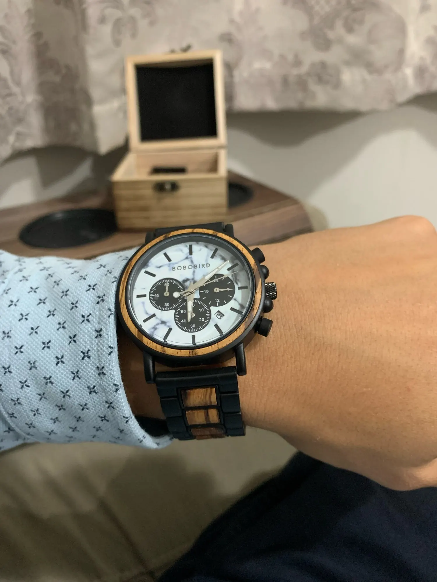 BOBO BIRD Wooden Watch Men erkek kol saati Luxury Stylish Wood Timepieces Chronograph Military Quartz Watches in Wood Gift Box