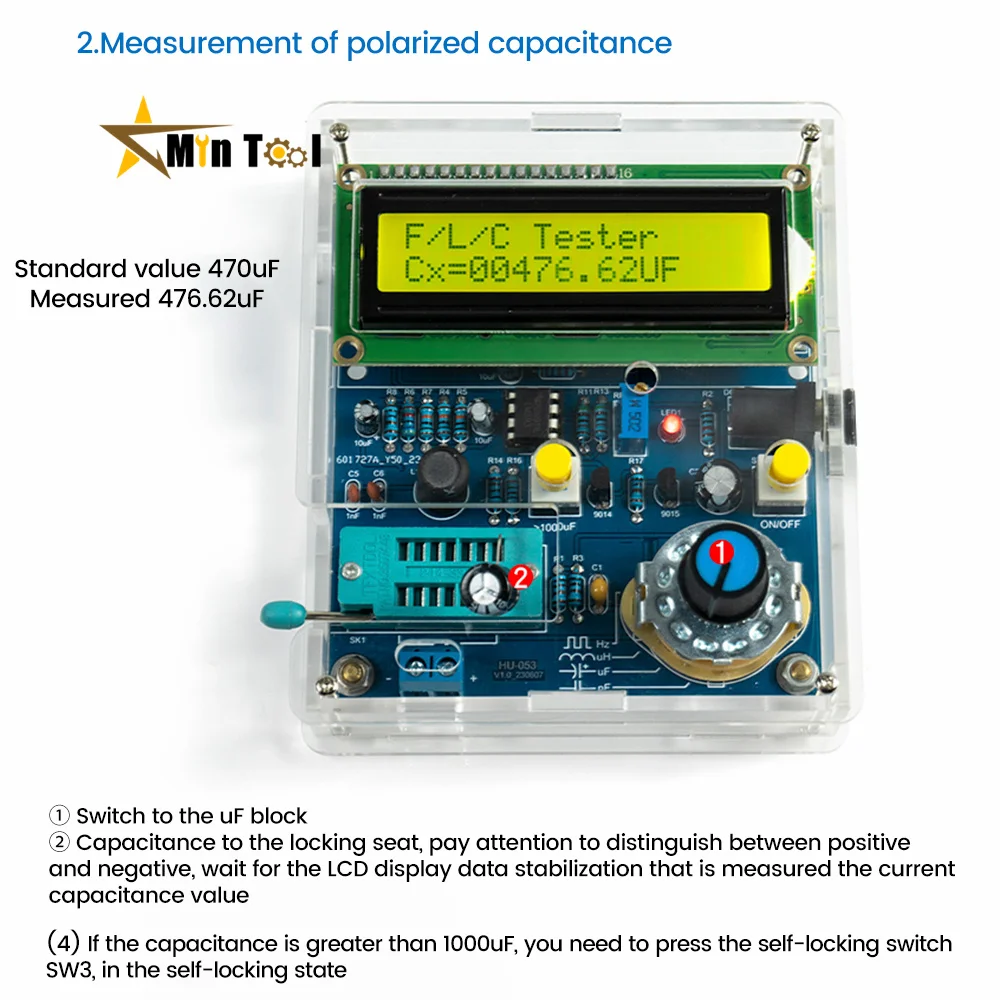 Transistor Tester Kit DIY Welding Circuit Board for Electronic Measurement of Resistance-capacitance Triode Tester Tool 5