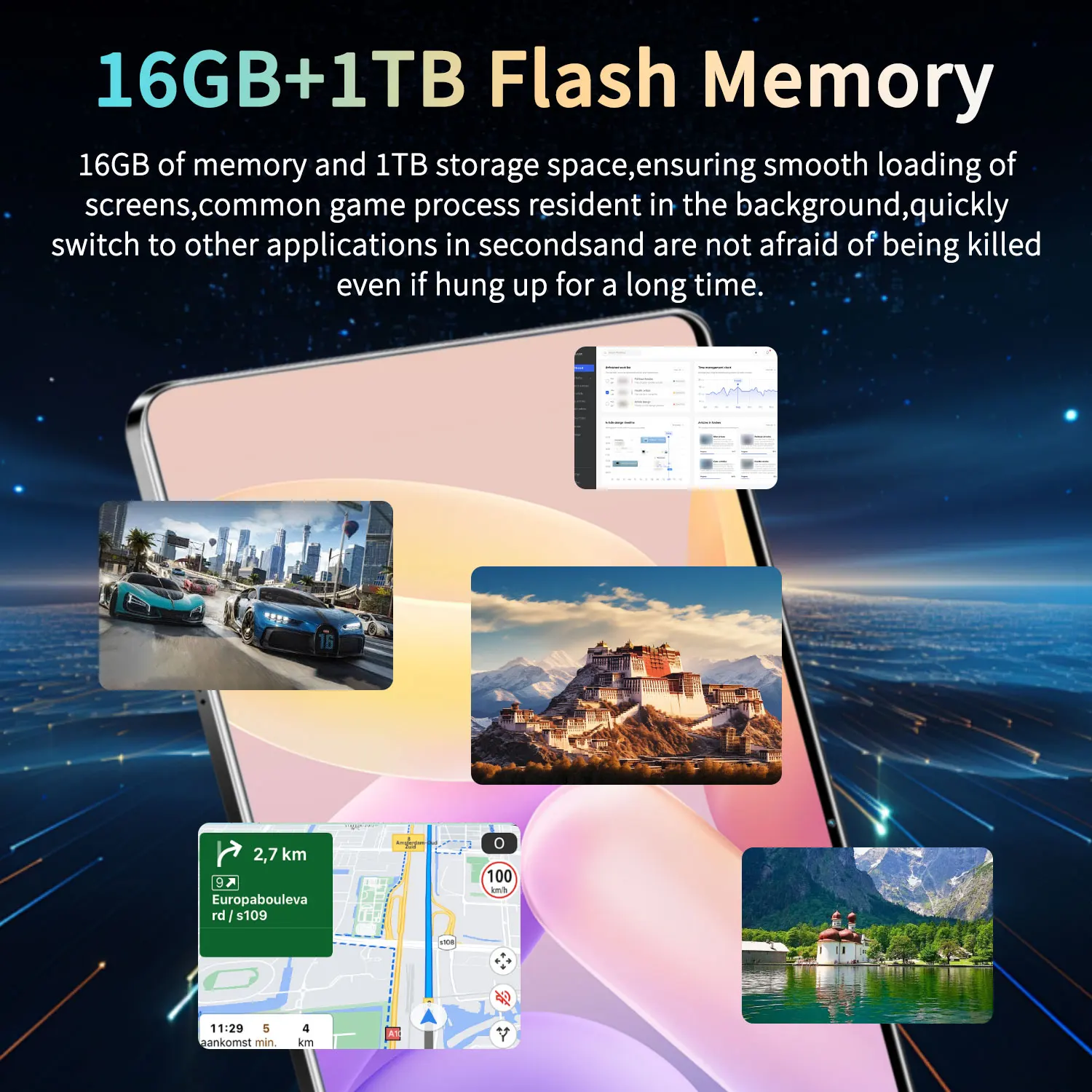 High Rating 10.36" Android 13 14 Core Chip Multifunctional Touch Tablet,16Gb+1Tb,20000Mah Long Battery Life,Dual Sim 5g Stable Wifi, Slim Tablet for Family Entertainment