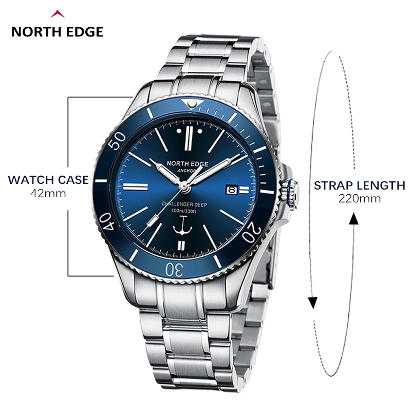 Nordkante Anker 42mm Männer mechanische Armbanduhr Luxus  