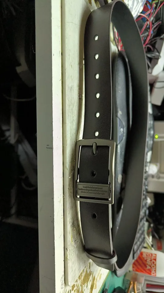 MIDNIGHT SOVEREIGN™ – Black Buckle Genuine Leather Belt photo review