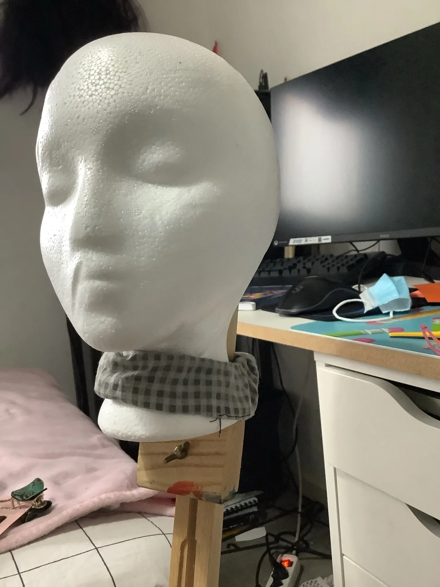 Female Male Mannequin Head White Polystyrene Styrofoam Foam Head