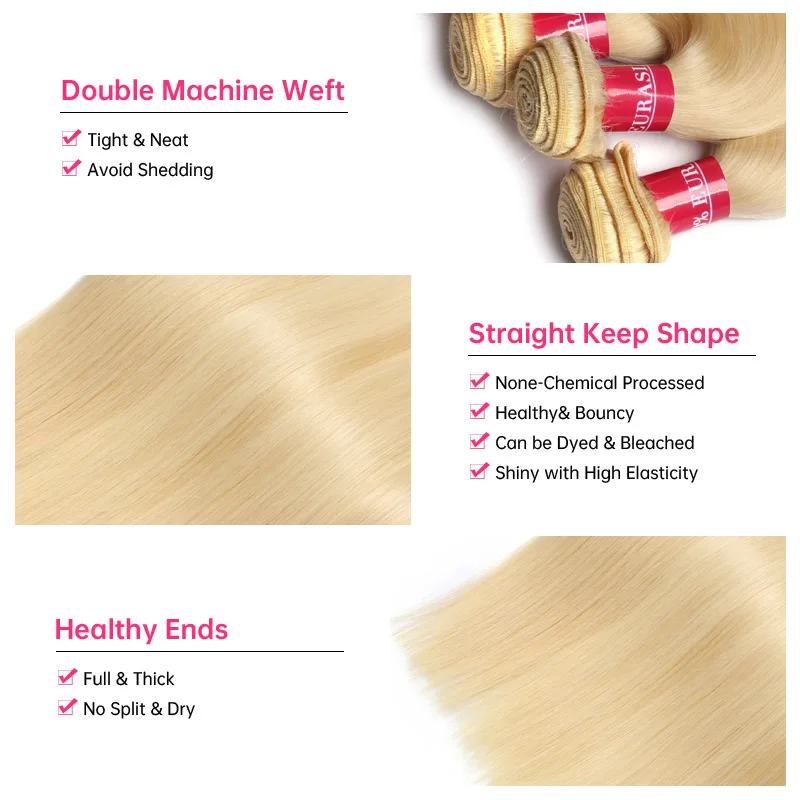 Human Hair Extensions Human Hair Bundles 613 Blonde Bundles Brazilian Straight Human Hair Bundle 1 3 4 Honey Blonde Hair Weave 28 30 32 34 36 38 40 inch