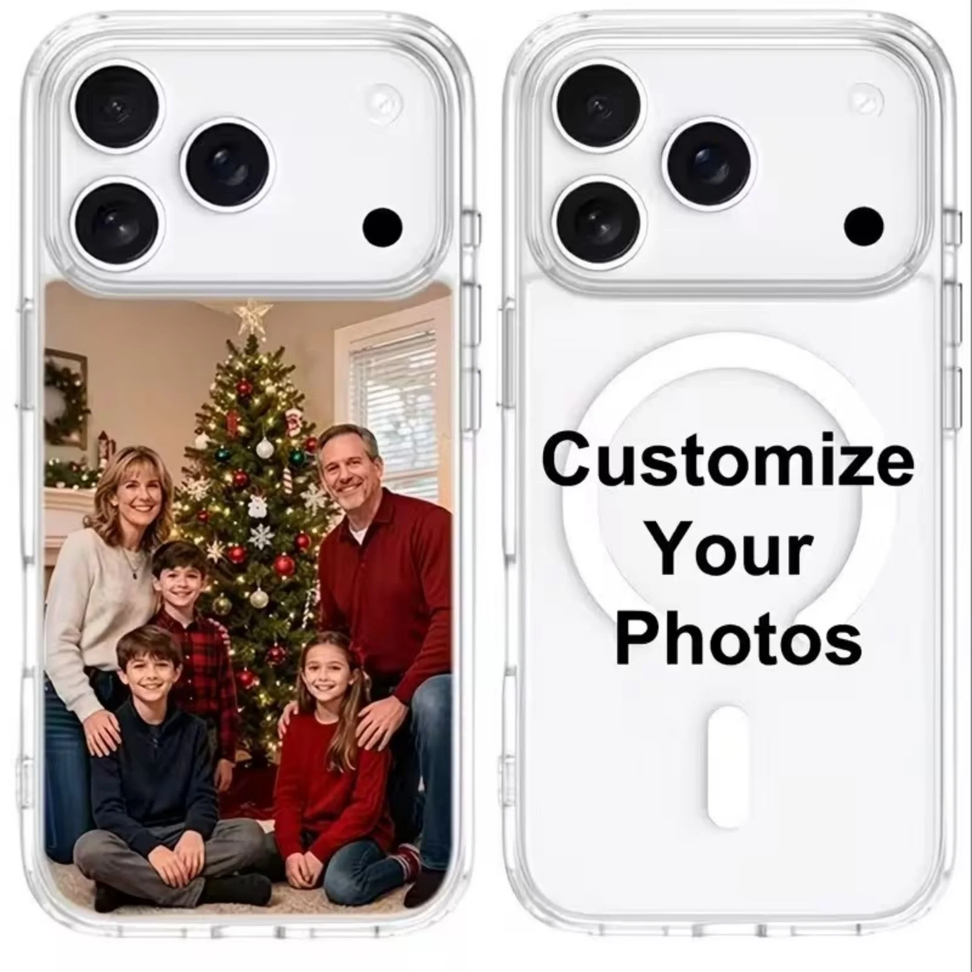 Personalized Clear Magnetic Phone Case with Custom Wedding Photo Display