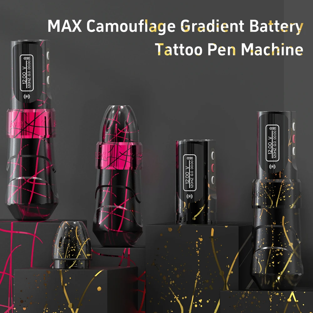 Tattoo Pen Tattoo Motor YILONG Flux MAX Permanent Makeup Machines Rotary Pen Wireless Tattoo Machine 2400mah Strong Coreless Motor Artist Body