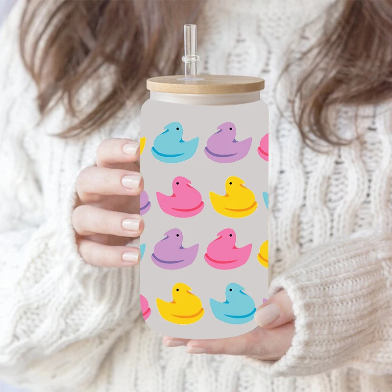 UV DTF Transfer Sticker Easter Rabbit For The 16oz Libbey Glasses Wraps Bottles Cup Can DIY Waterproof Decals D12358