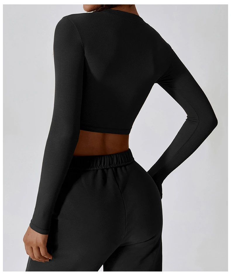 Slim Fit Long Sleeve Yoga Top – Women’s Workout Shirt Gym & Running