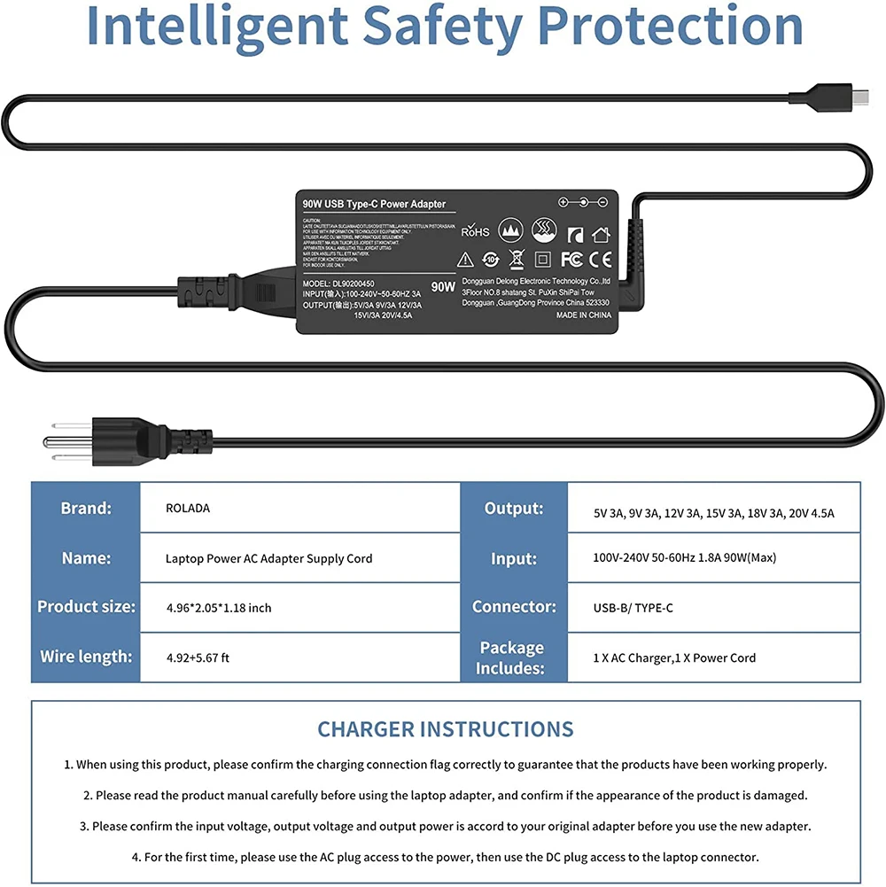 Usb c carregador portátil