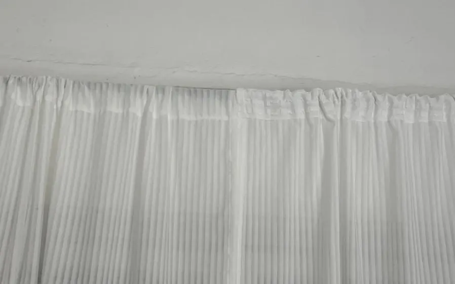 Striped Vertical Privacy Sheer Tulle for Windows Transparent Chiffon White Tulle Blinds Style Curtains photo review