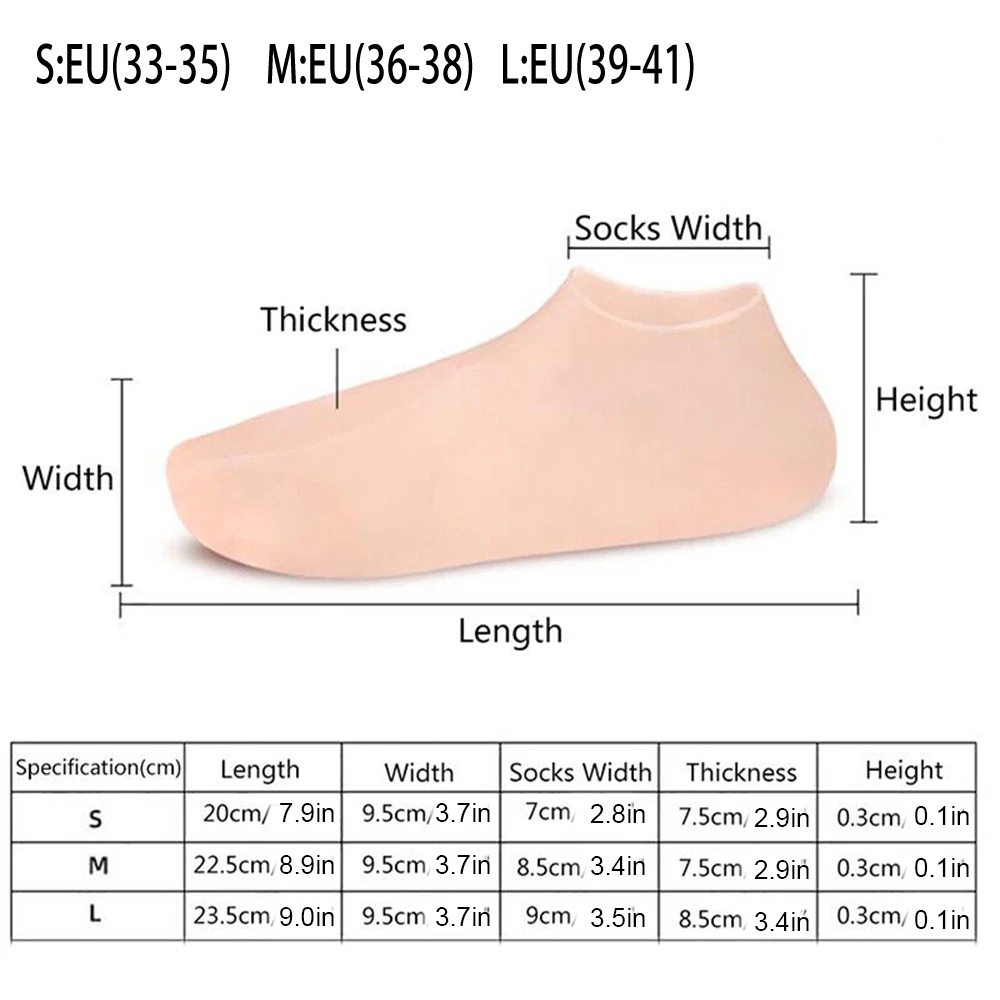 2pcs Silicone Foot Care Socks Moisturizing Gel Socks Elastic Cracked Skin Care - Image 3
