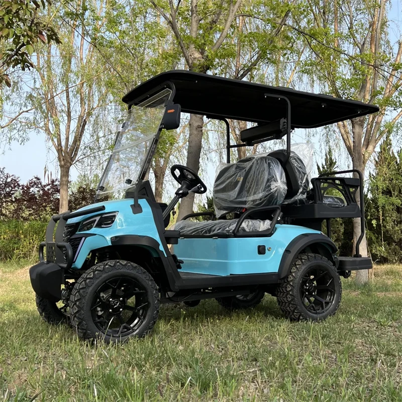 4 Seat 48V 72V Solar Panel Trolley Lithium Battery 14 Inch Tire Electric Golf Cart Dune Buggy Off-Road Golf Cart