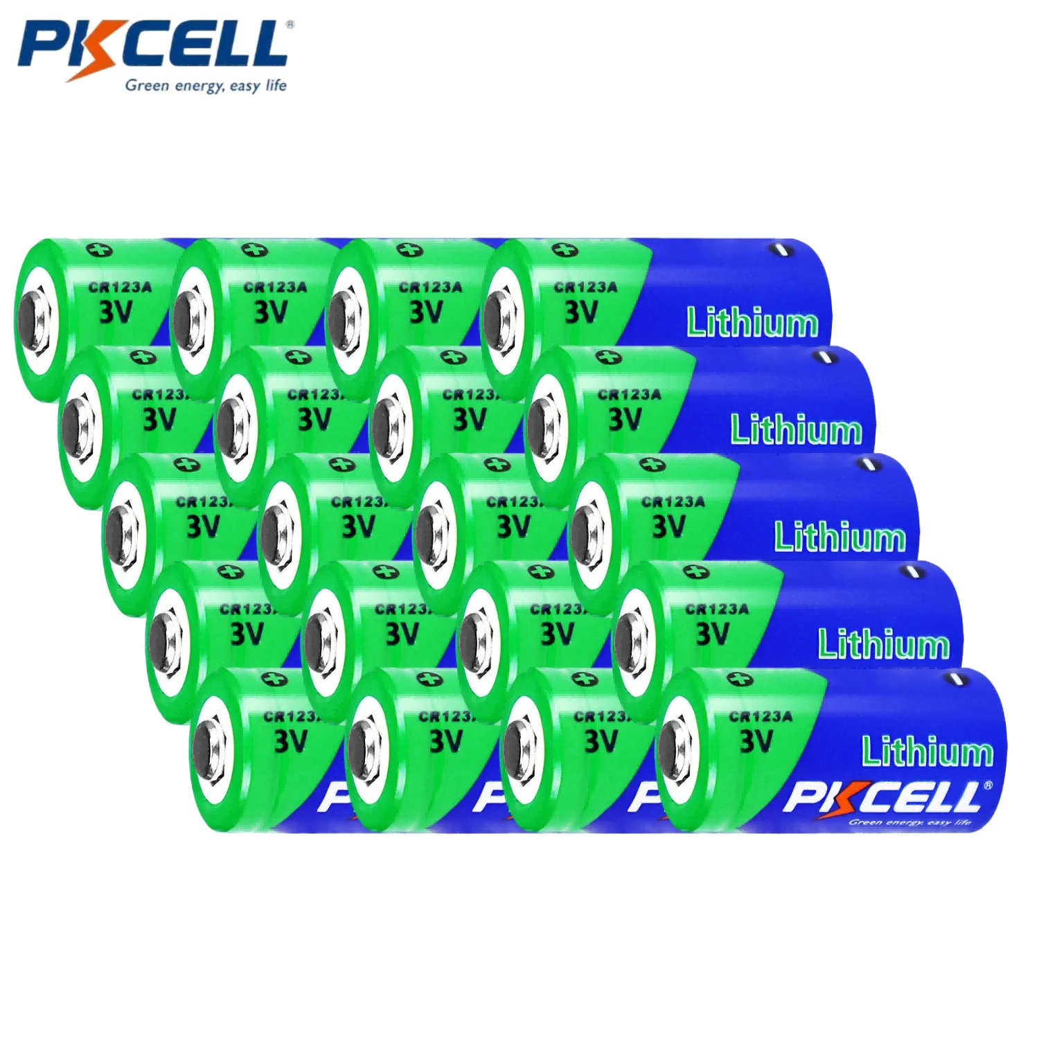Pkcell 20PC 2/3AA 3V CR123A Lithium Battery LiMnO2 K123LA L123A SF123A VL123A 5018LC Primary Battery Work for Home Automation lithium battery
