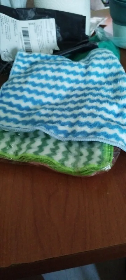 Microfiber Cleaning Cloth Velvet Thickened Dishcloths High Absorbent Scouring Kitchen Washing Dish Rags Household Wipe Towels photo review