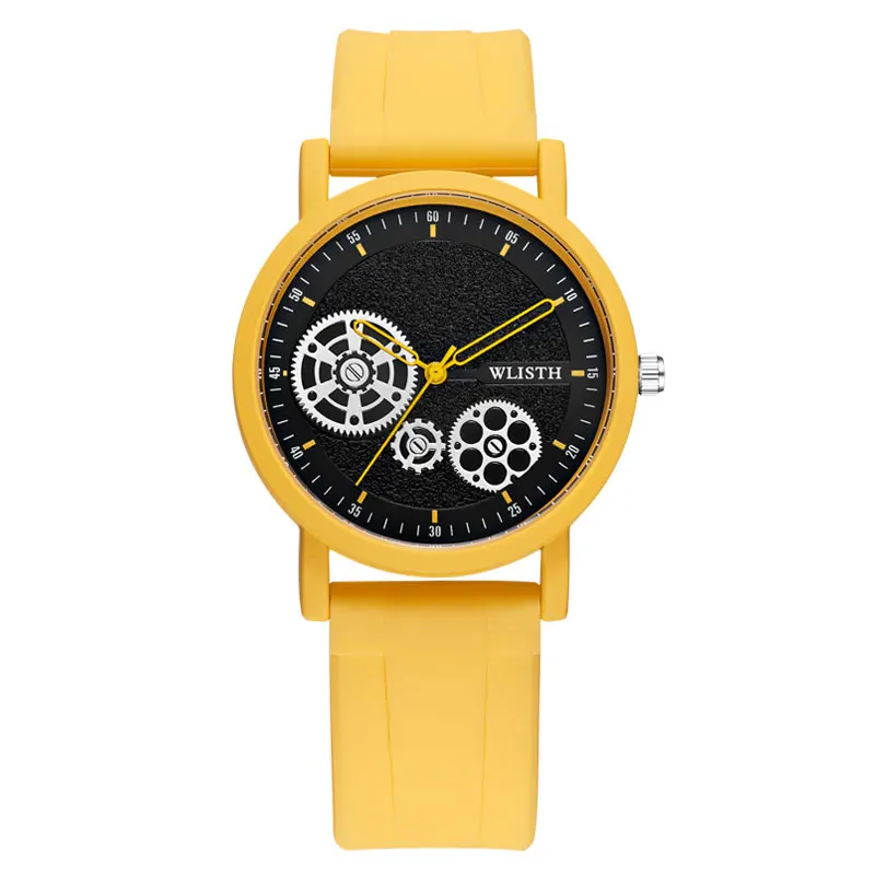2023 Internet celebrity yellow fashion watch punk trend waterproof men and women high-value quartz watch new
