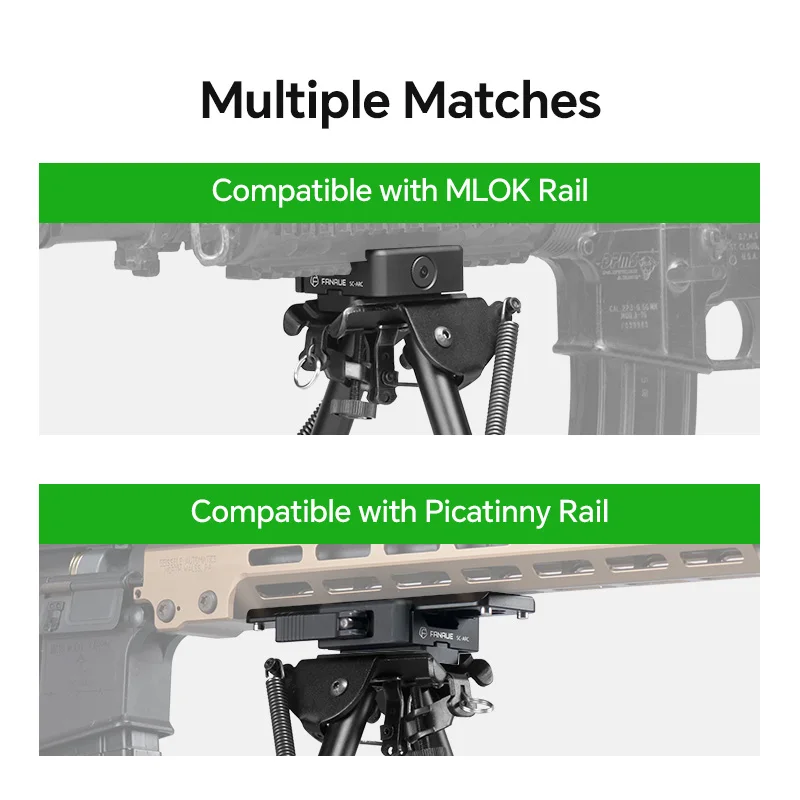 FANAUE Quick Release Clamp Bipod Adapter Mount Compatible Arca Swiss/RRS Dovetail to Picatinny for Bipod Tripod