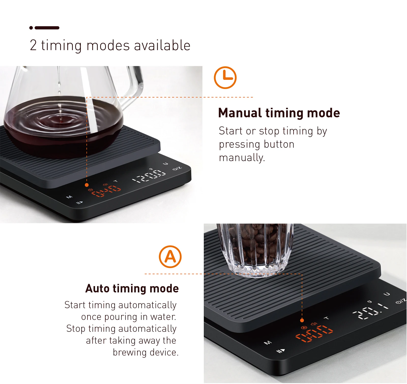 BAGAIL Kitchen Scale with Timer, 0.1g High Precision Coffee Scale