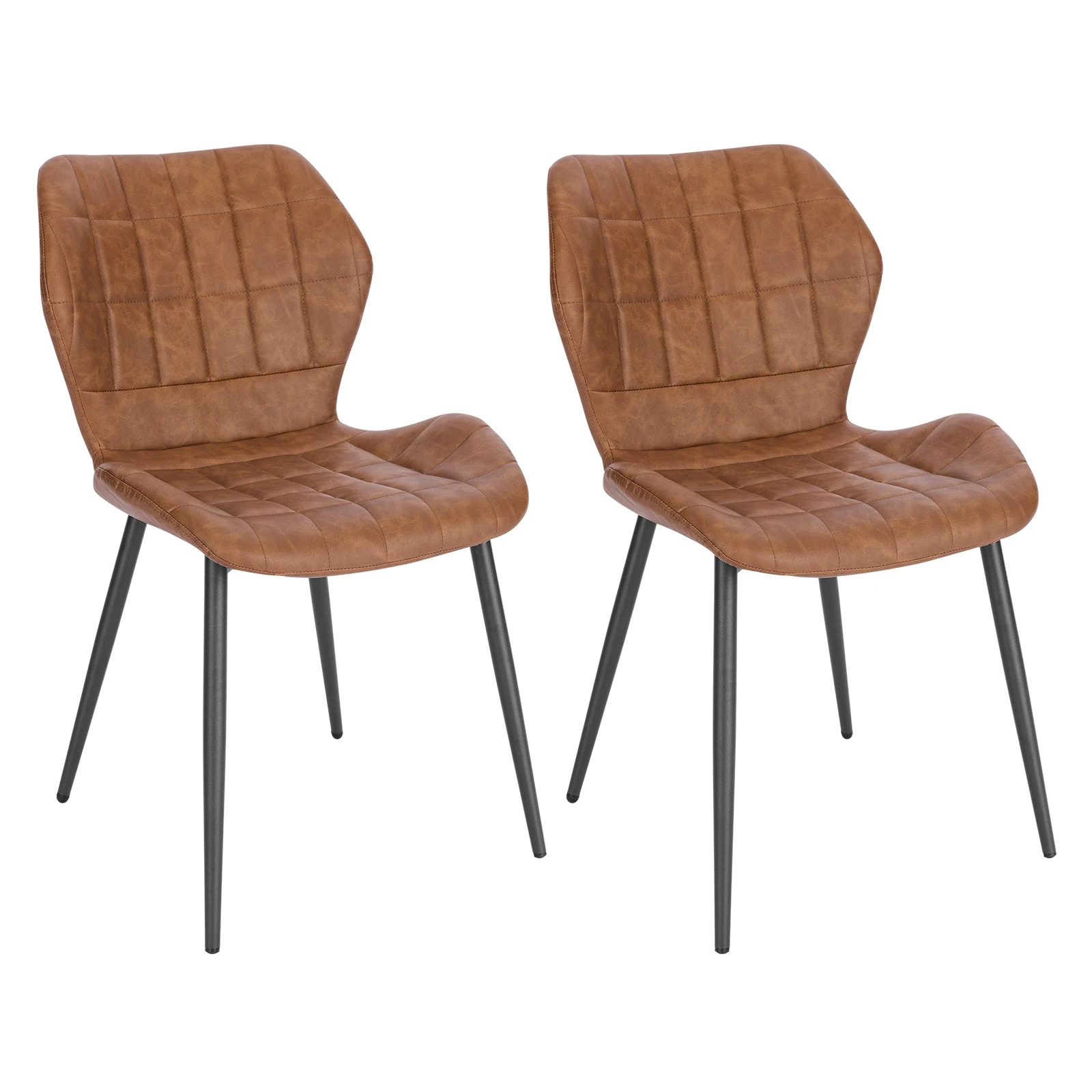 WOLTU-Chaises de Salle à Manger Rembourrées en Simili Cuir et Velours,  Pieds Métalliques pour délégations et Restaurant, 73Home, 2 Pièces/Ensemble