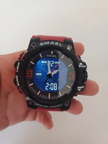 Relógios militares masculinos, relógio esportivo à prova d'água, despertador, tempo duplo, relógios de pulso digitais 8049b, relógios militares photo review