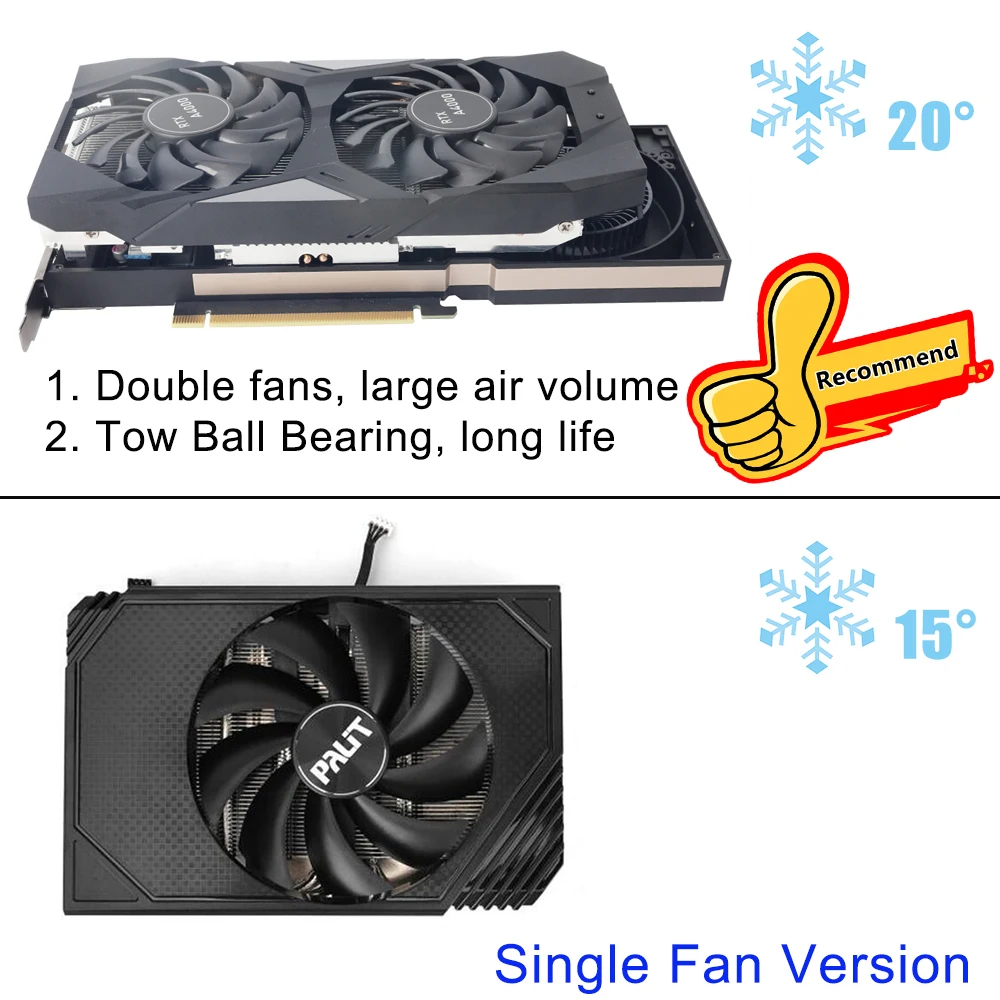 Radiador de Refrigeração Substituir A4000 Placa Gráfica Dissipador Calor com Ventilador para Palit Rtx3060 Rtx 3060 Stormx oc Gpu Refrigerador Dissipador Calor Novo - Imagem 4