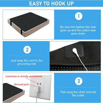 Grounding Sheet Combo, Grounding Mat, Perforated Design 100% Conductive Carbon Faux Leather Grounding Mat. 4