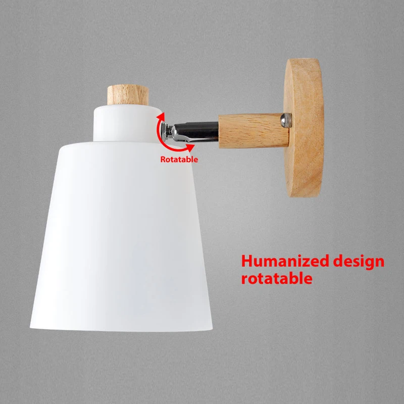 PHYVAL Nordic Wall Lamp Light Fixture with Switch for Corridor Bedside Living Room EU/US Plug Sconce Iron E27 Macaroon Lighting