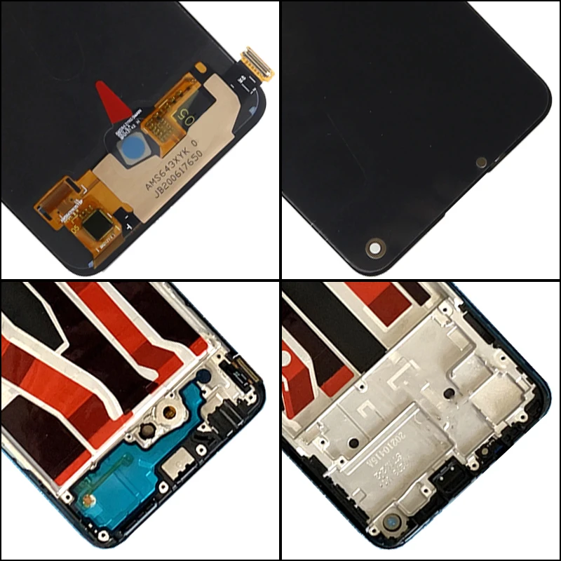 SRJTEK Schermo LCD Per Oppo Reno5 Z / A94 5G – 6,43 Pollici Con Telaio Nero E Kit Strumenti Riparazione