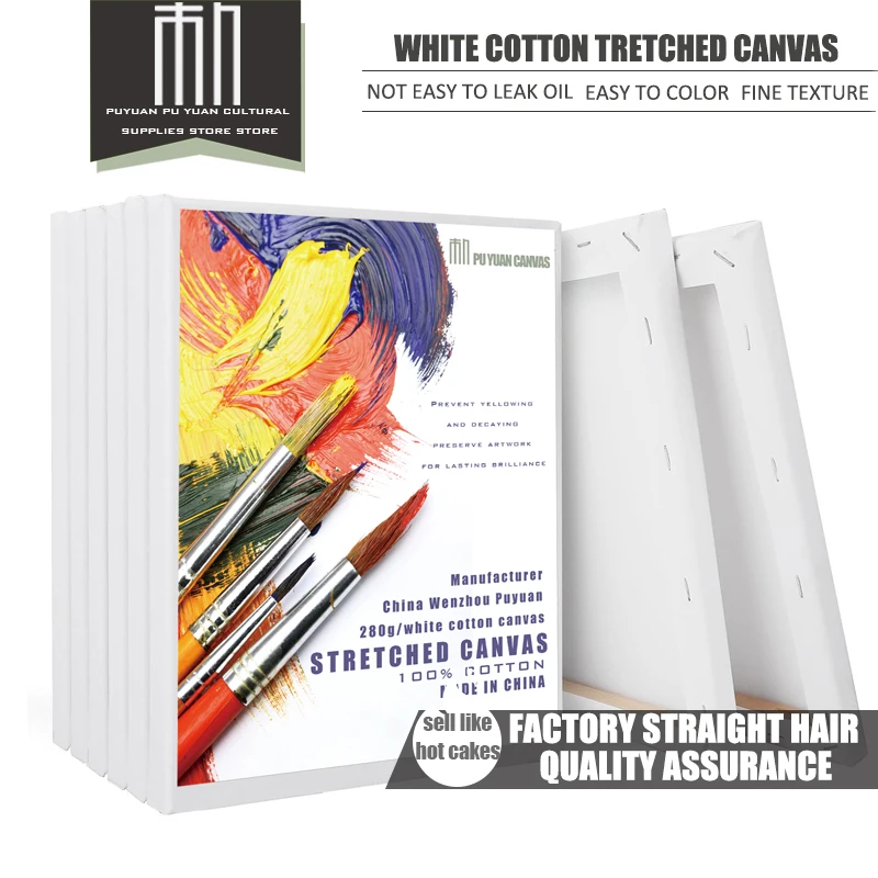 Stretched Canvas for Painting, 5 Pack 30x40CM Profile Primed White Blank Canvases for Painting Oil,