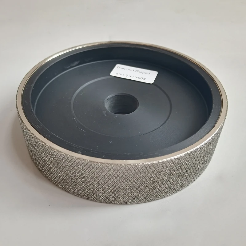 Diamond Grinding Wheel 6"x1.5"x1" Embossed Grooved Knurled Sharp Wear-resistant 150x38x25.4mm Holes Polishing Wheel
