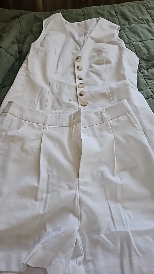 Wolfeel Cotton Linen Vest Shorts Set - Summer Elegance photo review