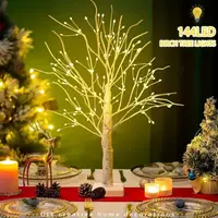 1pc 144 LED Birch Tree Lights, Warm White Light, USB And 3AA Battery Powered (Not Included), Holiday  Decorative Tree 1