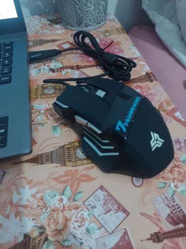 Mouse gamer para jogo computador 3200dpi com LED laser X7 USB Botões Profissional photo review