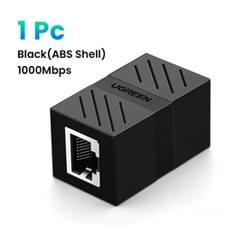 UGREEN RJ45 Ethernet Cable Extender Adapter, Gigabit Female to Female Connector (1Pc Black ABS)