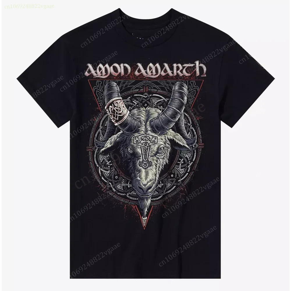 여름 Amon Amarth Heidrun T 셔츠 남성 키즈 여성 빈티지 코튼 반팔 티셔츠 록 밴드 음악 앨범