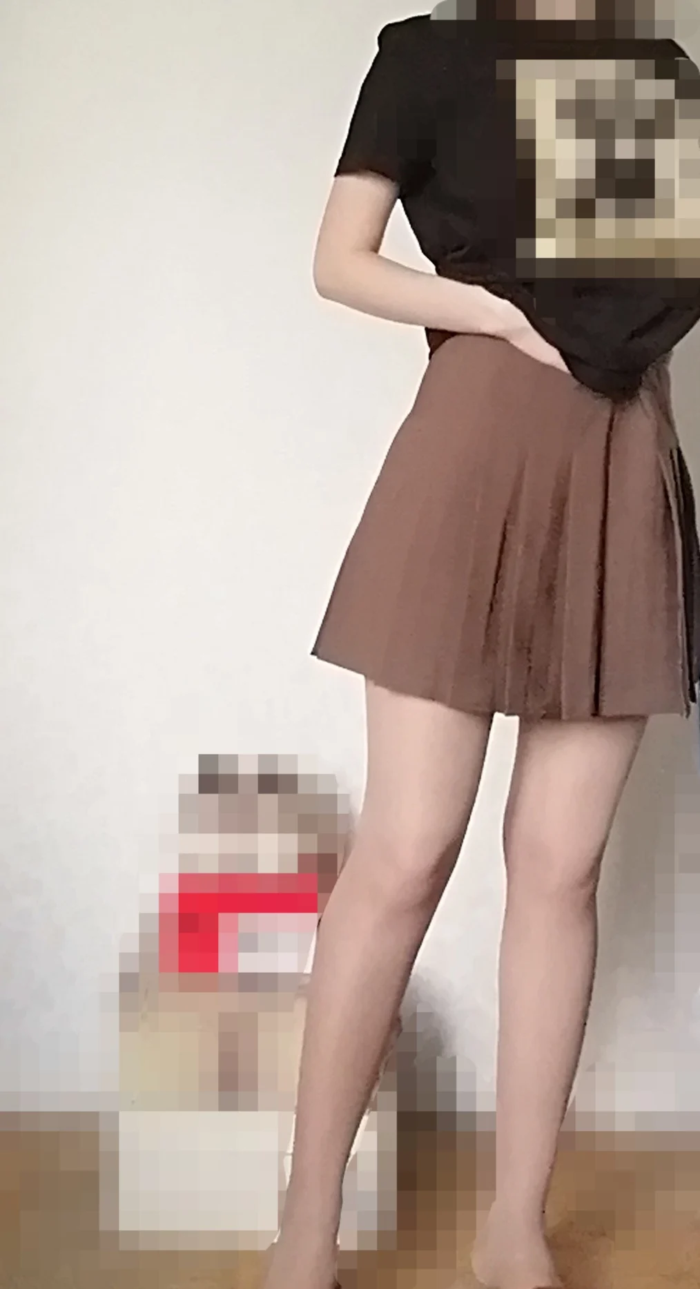 Brun kjol dam sommarkläder dam hög midja Harajuku koreansk stil svart mini plisserad kjol för skolflicka uniform photo review