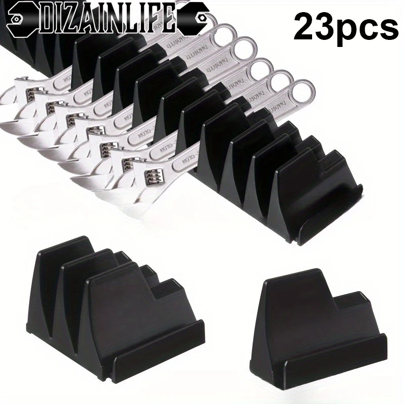 23 PCS Magnetic Wrench Organizer Rack for Toolbox Magnetic Wrench Holder Wrenches Drawer Storage Shelf Compact ABS Holder wrench organizer wrench holder
