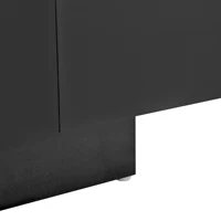 Table basse noir et blanc brillante avec LED, plateau extensible, espace de rangement, MDF, 80x50x35,5 cm, pour salon, petit appartement 7