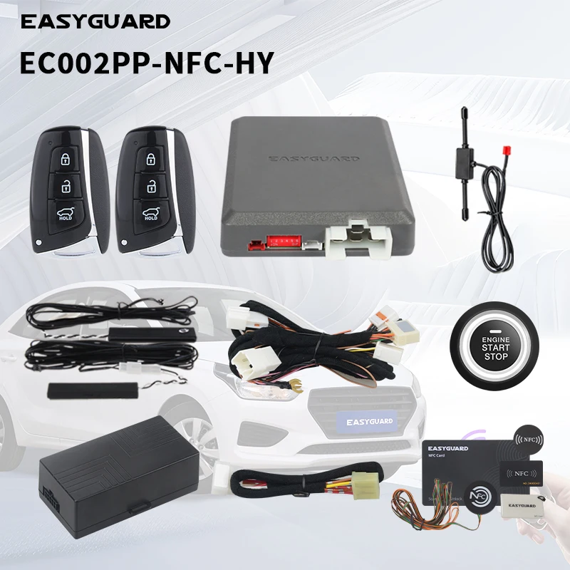 EASYGUARD EC002-MA PKE allarme auto passivo keyless ingresso auto Start Push Start & NFC Access Rolling Code dc12V