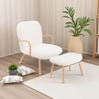 Comanlai современный бархатный стул для отдыха с подставкой для ног, мягкий стул для чтения, кресло со спинкой, стул для дома, гостиной, спальни