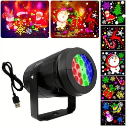 Snowflake LED Laser Projector Light with 16 Rotating Patterns - Waterproof Christmas Decoration (16 patterns)