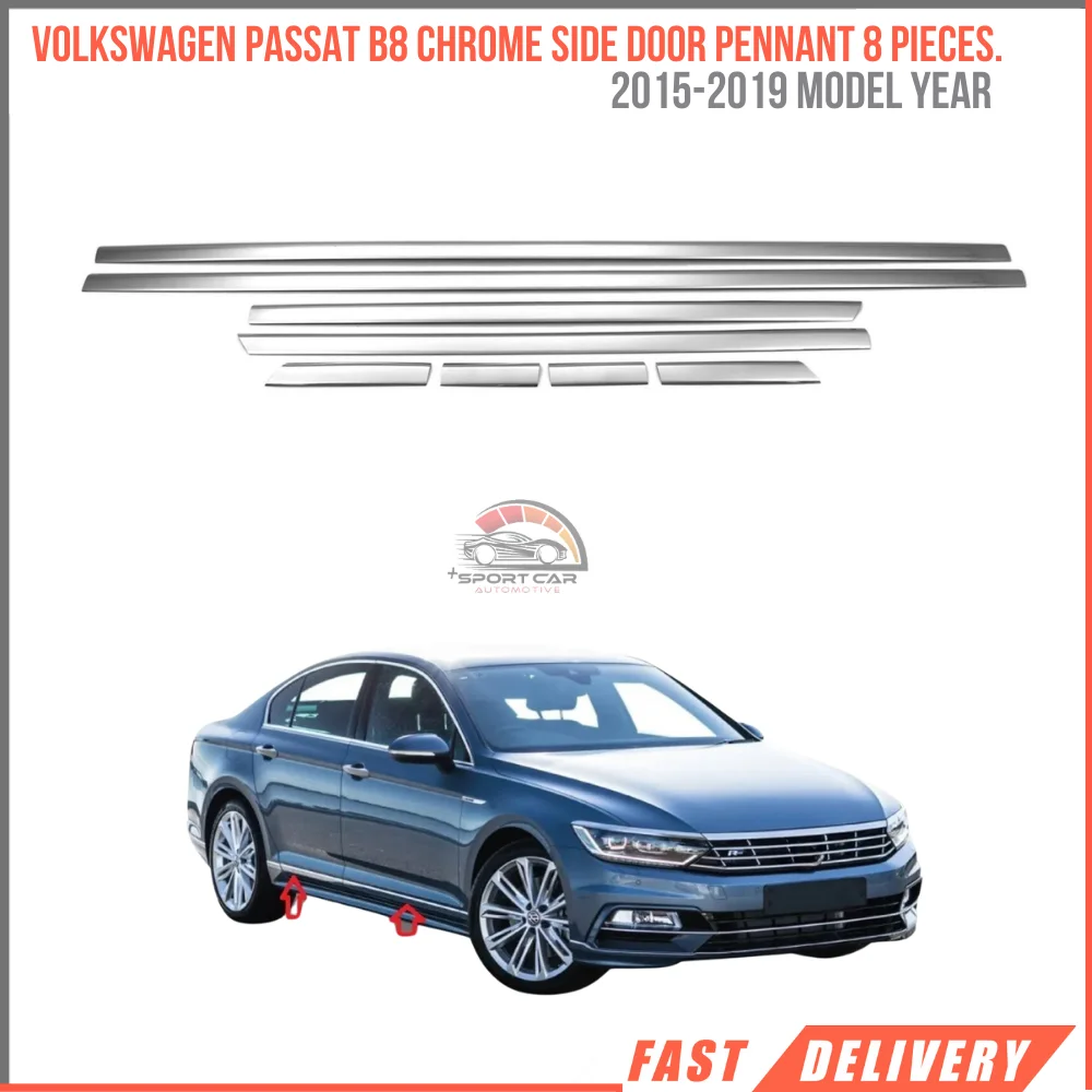 

Для Volkswagen Passat B8, хромированная Боковая дверь, Пенни, 8 шт. Модель 2015-2019 года, хромированные автомобильные аксессуары, Бесплатная доставка