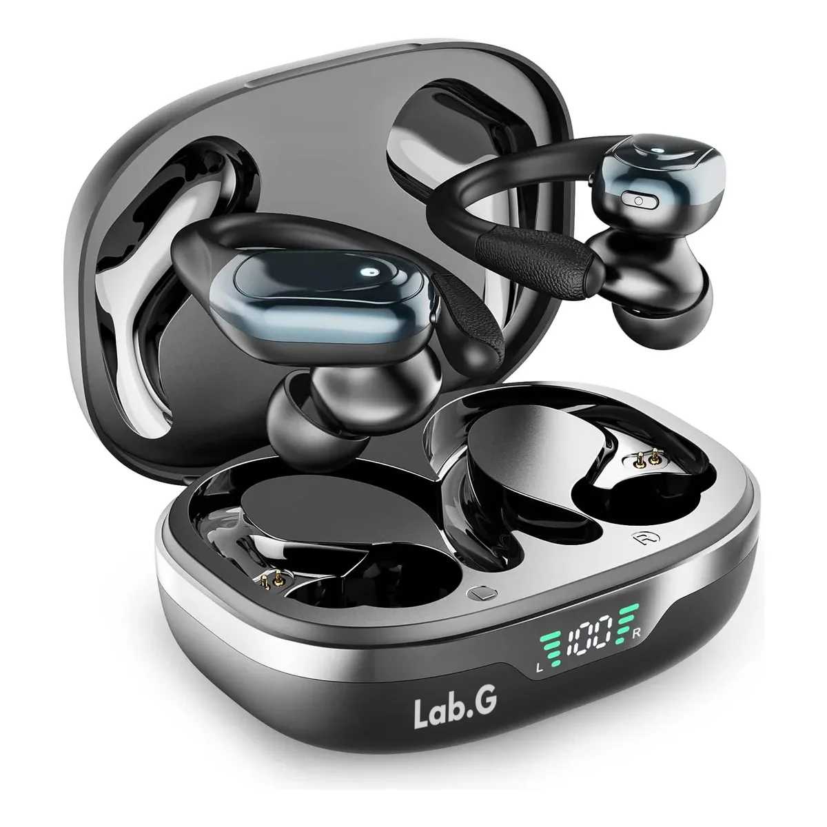Auriculares Inalámbricos Lab.G Deportivos Bluetooth Con Ganchos Negro