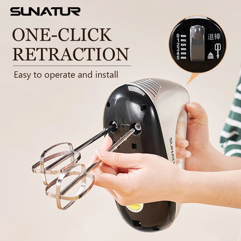 Food Mixer Handheld Blender Home Appliances SUNATUR Electric Kitchen Blender Machine Handheld Beater Processor Supports Cake Cream Egg Mixing Essential Home Appliance food mixer,handheld blender,home appliances