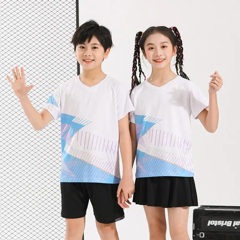 Table Tennis Jersey Round Neck Quick Dry Sports Badminton T-shirt Short Sleeve Ping Pong Shirt Men Women Children 3D Print