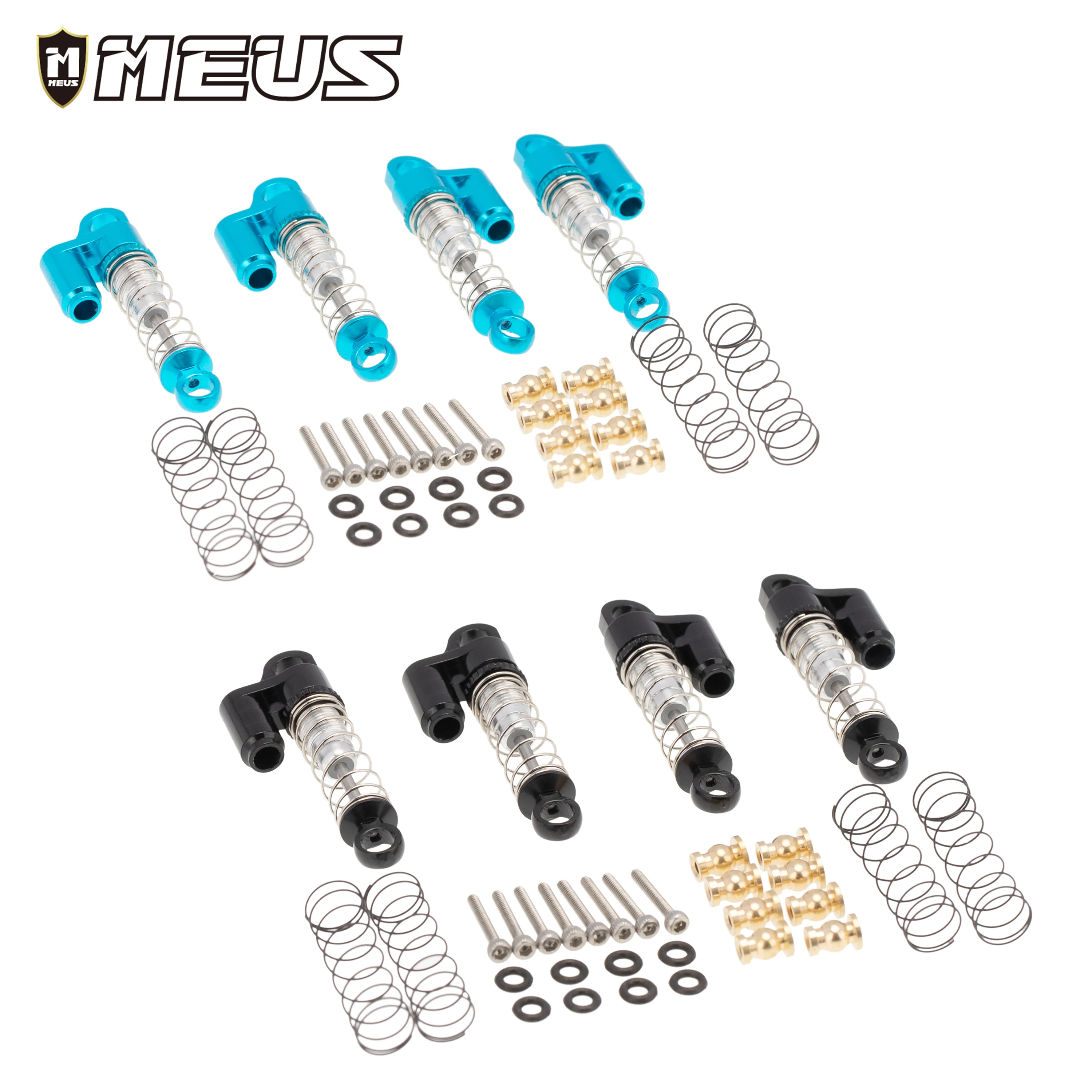 

MEUS Aluminum Alloy Double Tube Shock Absorber Metal Shocks Spring Damper for 1/24 Axial SCX24 90081 RC Car