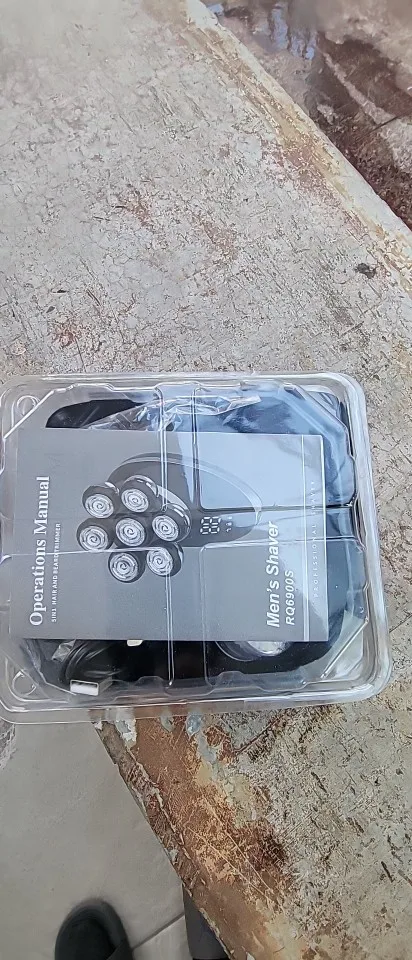 Homens 7d flutuante barbeador elétrico molhado seco barba aparador de pêlos navalha elétrica recarregável cabeça careca máquina de barbear display lcd photo review