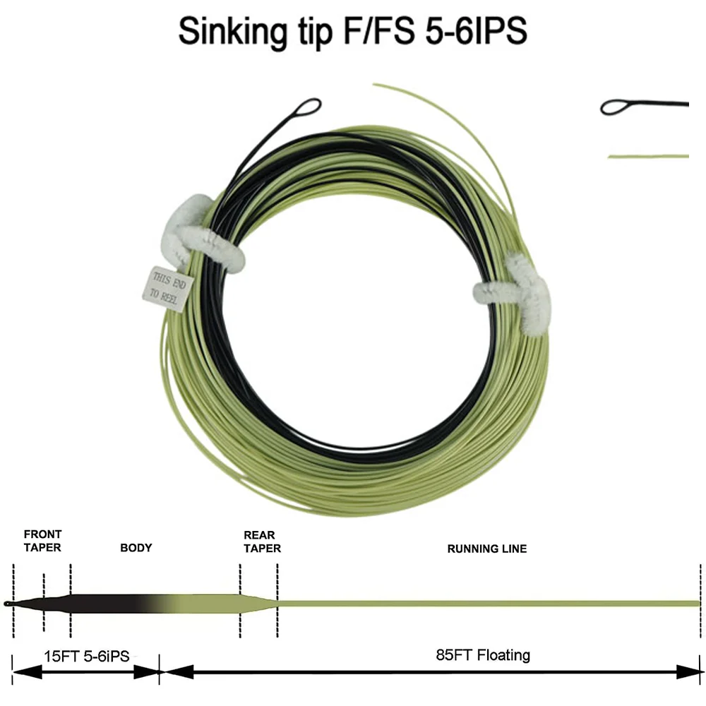Aventik100FTSinkingTipFloatingLineFlyFishingLine36IPSWF48F