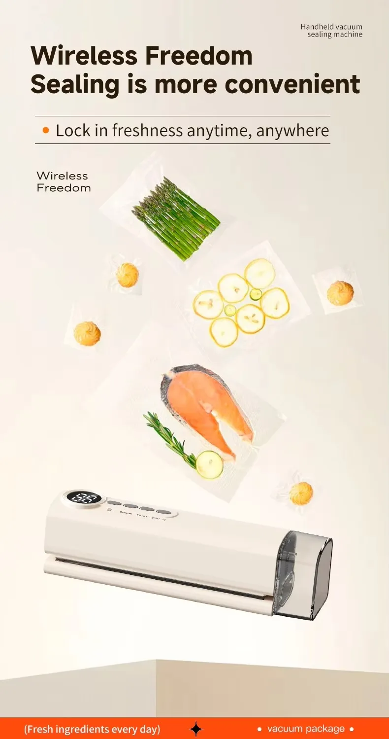 Description Picture 6 of itemPortable Wireless Vacuum Sealer Machine For Food Storage/USB Rechargeable/62Kpa Strong Suction/Dry/Moist Mode