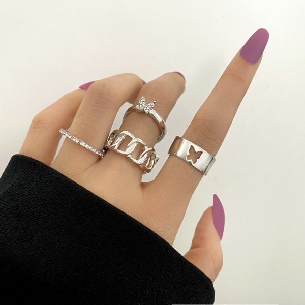 Silver Color Dancing Moving Butterfly Rings Dainty Insect Minimalist Rings For Women French Jewlery 2022 Trend Anillos