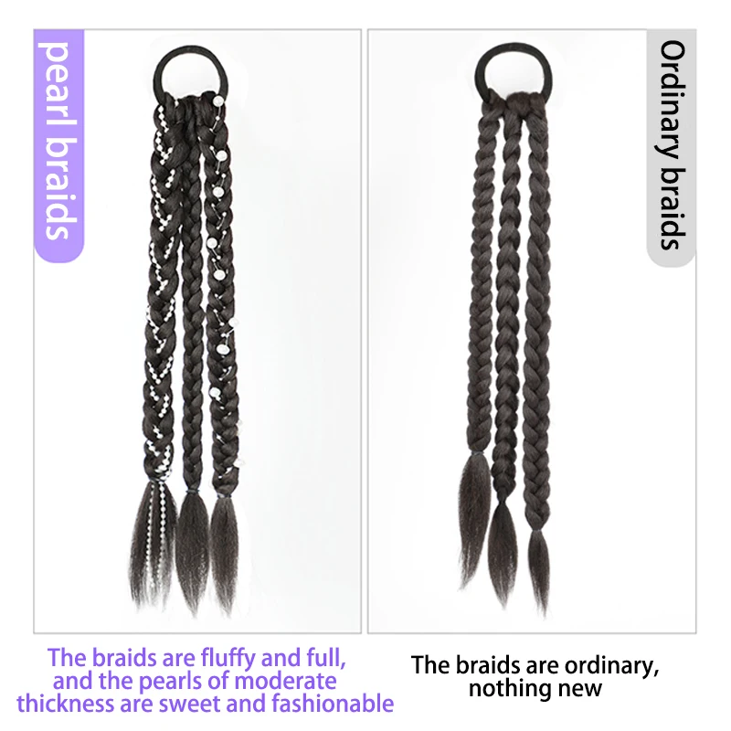 TALANG Synthetic Boxing Braids Ponytail For Women Elastic Twist Braid Rope Rubber Band Hair Accessories Heat Resistant False Ha - Image 3
