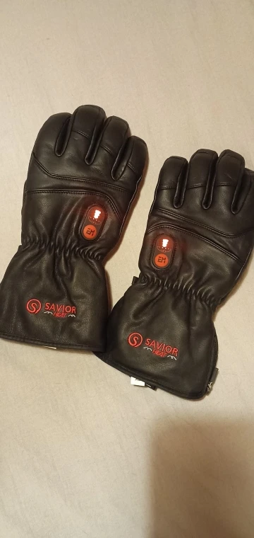 Savior Heat Winter Outdoor Sports Genuine Leather Sheepskin Electric Heating Gloves Motorcycle Gloves Hiking Gloves Waterproof photo review